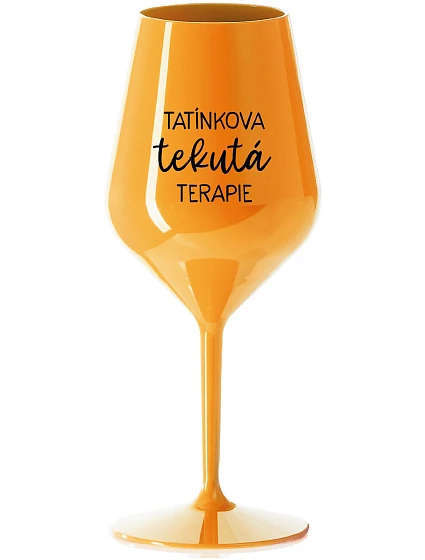 model 22163771 TEKUTÁ TERAPIE oranžová nerozbitná sklenice na víno 470 ml - Giftela