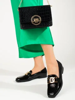 Krásné dámské černé  polobotky bez podpatku