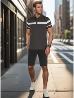 Pánská polokošile s pruhy tmavě šedá Dstreet model 21987864 - FashionStreet