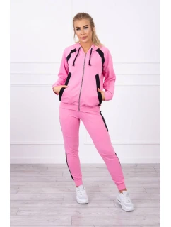 Športová sada s pruhmi svetlo ružová