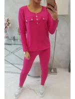Súprava s gombíkovým výstrihom fuchsiová