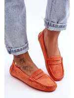 Damskie Zamszowe Mokasyny Pomarańczowe Lenvie