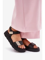 Kožené dámské sandály na platformě model 21694215 černé - Zazoo