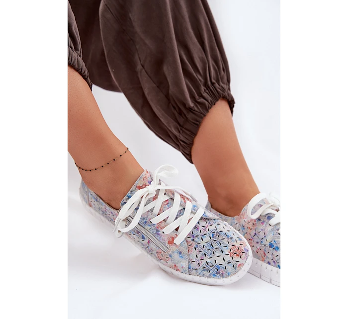 polobotky z přírodního semiše stříbrné model 22101181 - EVENTO