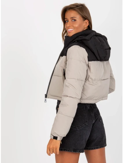 Dámska bunda NM KR D2 3825 77P čierna a béžová Dámska bunda NM KR D2 3825 77P čierna a béžová