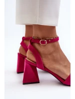 Dámske sandále na vysokom podpätku z eko semišu Fuchsia Upttima Dámske sandále na vysokom podpätku z eko semišu Fuchsia Upttima