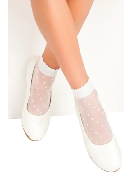 PONOŽKY 20DEN BIELE BODKY SM004