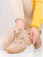 Pěkné dámské tenisky hnědé bez podpatku Pěkné dámské tenisky hnědé bez podpatku