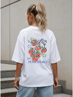 Tshirt damski oversize z nadrukiem biały model 22264328 - FashionStreet