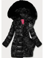 Vypasovaná čierna dámska zimná bunda (2M-028) Vypasovaná čierna dámska zimná bunda (2M-028)