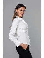 Bílá dámská košile se pro zapínání ve výstřihu model 18406802 - S&G Collection