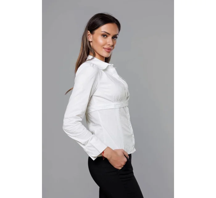 Bílá dámská košile se pro zapínání ve výstřihu model 18406802 - S&G Collection