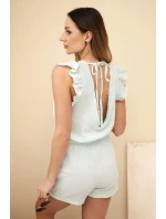 Dámsky mušelínový overal s volánikmi mätová