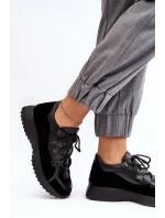 Dámské kožené sportovní boty model 21638349 černé - Zazoo