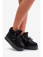 Śniegowce Damskie Na Platformie Z Futerkiem Typu Branek Czarne Ciabellae Śniegowce Damskie Na Platformie Z Futerkiem Typu Branek Czarne Ciabellae