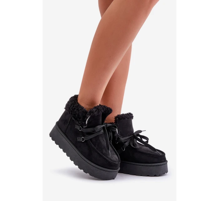 Śniegowce Damskie Na Platformie Z Futerkiem Typu Branek Czarne Ciabellae Śniegowce Damskie Na Platformie Z Futerkiem Typu Branek Czarne Ciabellae