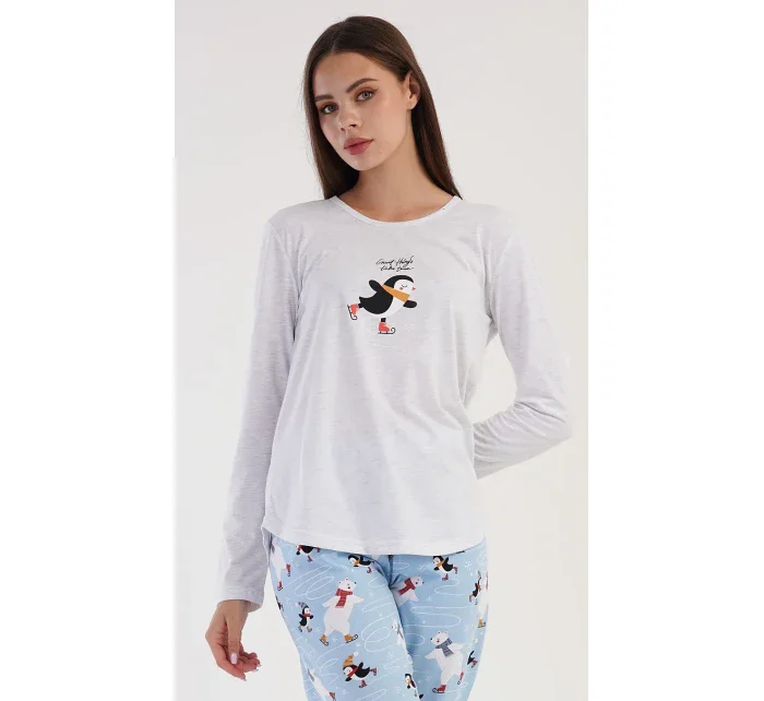 Dámske pyžamo dlhé Tučniak na ľade