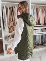Dámská přechodná prošívaná vesta zelená Dstreet model 21984386 - FashionStreet