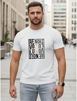 Tshirt męski z nadrukiem biały model 22182648 - FashionStreet
