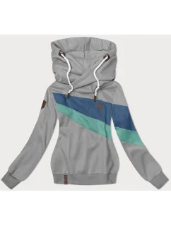 Šedá dámska mikina s kapucňou (2301)