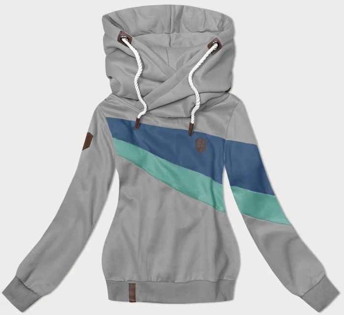 Šedá dámska mikina s kapucňou (2301)