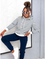 Tmavě modrý dámský bavlněný teplákový komplet s mikinou model 21777414 - Moon Tmavě modrý dámský bavlněný teplákový komplet s mikinou model 21777414 - Moon