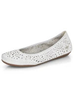 Kožená pohodlná polobotka W model 22033618 bílá - Rieker