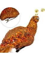 OZDOBNÝ VTÁK NA KLIPE 38CM BRONZ A MEĎ