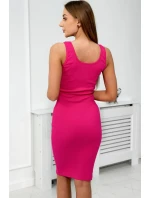 Súprava blúzka + pruhované šaty fuchsiová