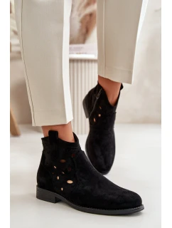 Botki Damskie Ażurowe Na Zamek Czarne S.Barski HY42-081