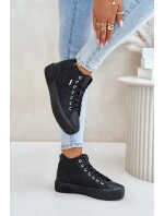 Ocieplane Trampki Damskie Z Przeszyciami Big Star OO274A480 Czarne Ocieplane Trampki Damskie Z Przeszyciami Big Star OO274A480 Czarne