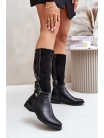 Zateplené kozačky model 21780727 černé Jezzi - SWEET SHOES