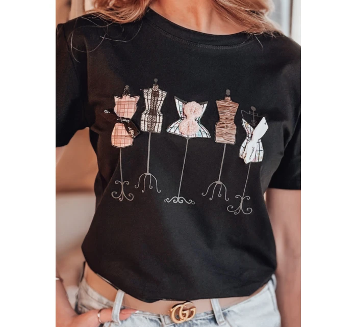 Dámske tričko s potlačou MANETEE black FashionStreet RY2729