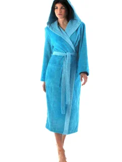 Dámsky župan Tampa duo s kapucňou 3959 tyrkysový - Vestis