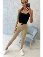 Žebrované legíny béžové Žebrované legíny béžové