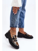 Skórzane Półbuty Mokasyny Damskie Maciejka 06250-01 Czarne