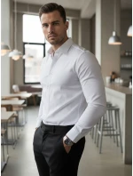 Pánská elegantní hladká bílá košile SLIM FIT Dstreet model 21981668 - FashionStreet