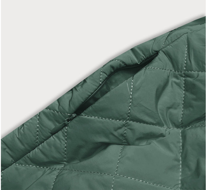 Zelená prešívaná bunda s golierom (AG8-8010)