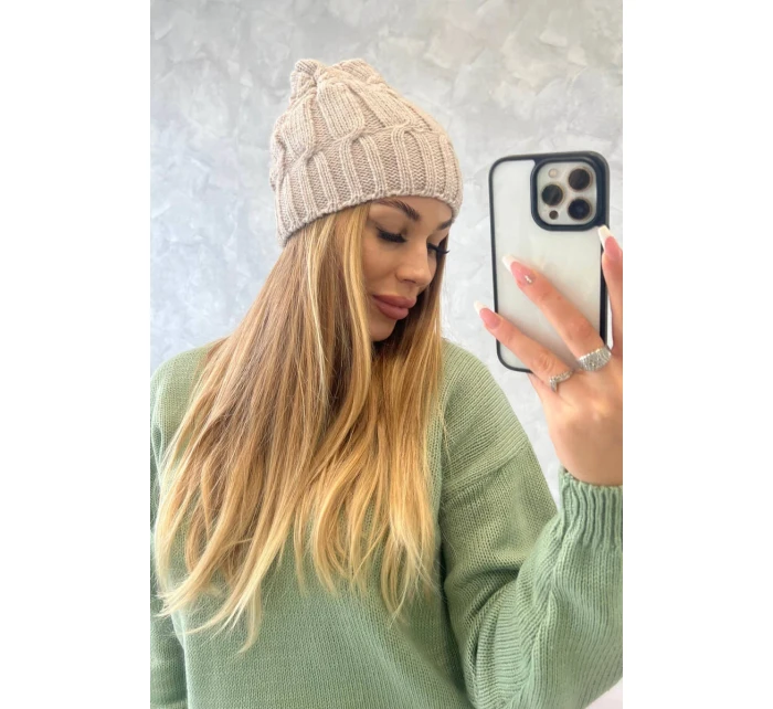 Fleecová čepice  beige model 18750139 - K-Fashion