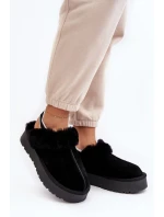 Skórzane Zamszowe Kapcie Damskie Na Platformie Z Futerkiem Czarne Sophienne Skórzane Zamszowe Kapcie Damskie Na Platformie Z Futerkiem Czarne Sophienne