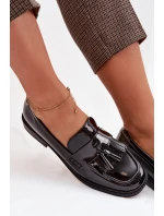 Lakované dámské mokasiny s třásněmi Černé Galera Lakované dámské mokasiny s třásněmi Černé Galera