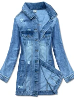 Svetlomodrá dlhá džínsová bunda (POP7021-LK)