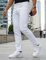 Pánske biele slim fit džínsy UX4487 white - FashionStreet