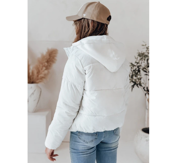 Dámska krátka páperová bunda GLAMVO s kapucňou biela FashionStreet TY4952