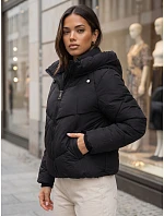 Dámská zimní prošívaná bunda s kapucí, černá, FashionStreet TY6082 Dámská zimní prošívaná bunda s kapucí, černá, FashionStreet TY6082