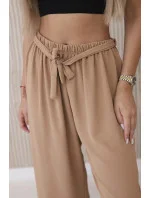 Kalhoty s širokým pasem velbloud