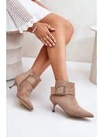 Dámské Boty Na Podpatku S  Béžové model 21671092 - Boto