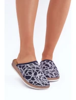 Lesklé dámské pantofle model 21681281 tmavě modré - Inblu