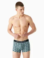 Pánske boxerky 111389 3F504 26642 zelenomodré - Emporio Armani
