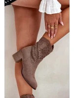 Boty na podpatku model 21099096 hnědé Step in style - S.Barski
